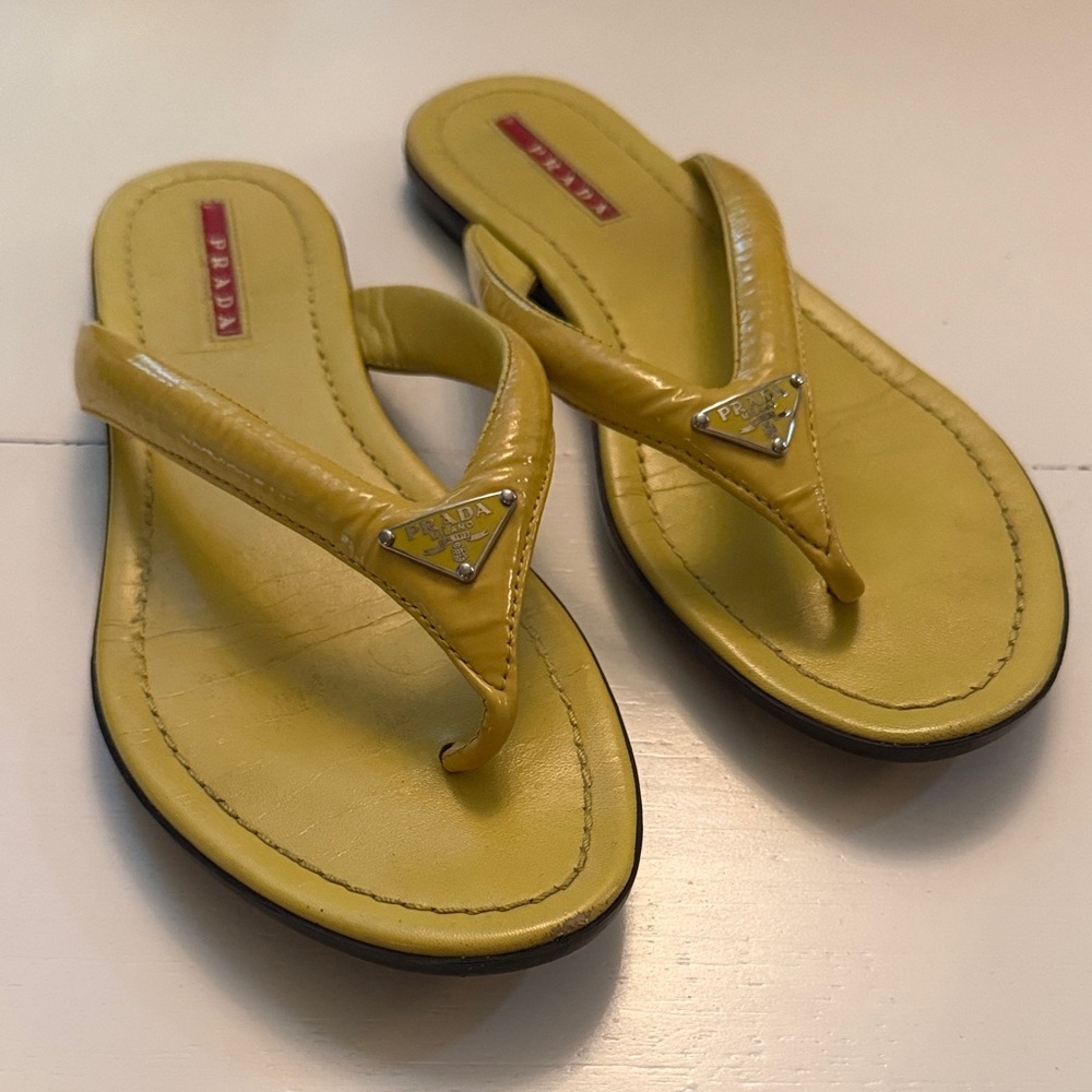 Prada Leather Thong Sandals !